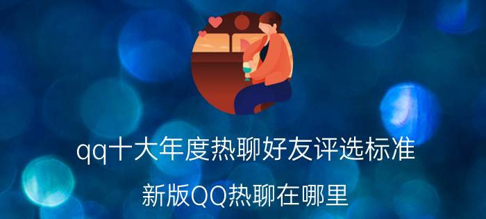 qq十大年度热聊好友评选标准 新版QQ热聊在哪里？